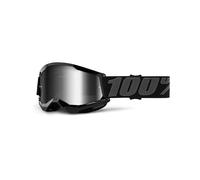 MASCHERA 100% STRATA 2 FMF BLACK - LENTE A SPECCHIO ARGENTO