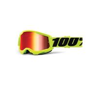 MASCHERA 100% STRATA 2 FMF FLUO YELLOW - LENTE A SPECCHIO ROSSA