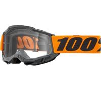 100% Maschera Strata 2 Neon Orange - Lente Trasparente