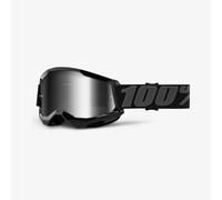Maschera 100% STRATA 2 NERA lente specchiata argento Motocross Enduro Mtb