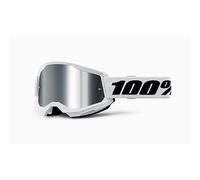 Maschera cross 100% Strata 2 bianco specchio argento
