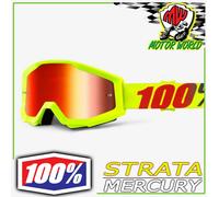 MASCHERA 100% STRATA MX OCCHIALI MOTOCROSS MERCURY LENTE ANTI-FOG A SPECCHIO