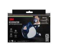 Maschera semifacciale 3M - Filtri integrati - Protezione combinata - Riutilizzabile - Blu/Bianco