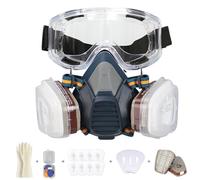 Maschera a gas, maschera completa, protezione per la polvere, per la sopravvivenza nucleare e chimica con filtro ai carboni attivi, protezione per la polvere, polveri sottili per vapori di gas