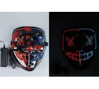 Maschera a LED per Halloween, mantello da vampiro e maschera illuminata, costume spaventoso per Halloween, travestimenti a LED, mantello reversibile con cappuccio, per feste in maschera, per adulti