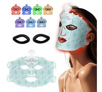 Maschera a luce rossa per viso da donna, 7 colori, maschera per il viso a luce rossa, dispositivo wireless per la cura della pelle, adatta per donne