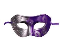 Maschera a mezza faccia dipinta retrò per donne e uomini, maschera Venezia, accessori per costumi di Halloween, oggetti di scena per feste cosplay (viola)