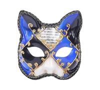 Maschera a mezza faccia per donne e uomini, design vintage veneziano a scacchi, per feste musicali, martedì grasso (9)