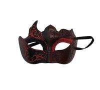 Maschera a mezzo viso fantasma per cosplay, in PVC, stile steampunk, unisex, stile punk, per travestimenti da ballerino fantasma (rosso scuro)