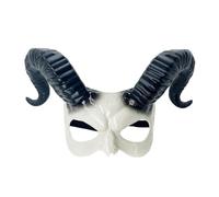 Maschera a mezzo viso per Halloween, maschera in corno di ariete, maschera da diavolo, maschera da capra, mostri, cosplay, maschera con corno