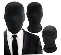 Maschera a pieno facciale nera 2 pezzi Seta di ghiaccio traspirante resistente al sole Maschera a testa intera unisex Taglia libera Elastico ad asciugatura rapida Halloween per costume da festa cos