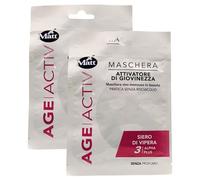 Maschera Age-Activ Viso Monouso In Tessuto ATTIVATORE DI GIOVINEZZA, Pratica Senza Risciacquo. Con Siero Di Vipera 17ml (2 Confezioni)