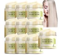 Maschera al collagene per capelli secchi e danneggiati, trattamento condizionante e riparatore profondo, maschera idratante e nutriente per capelli crespi e colorati, rinforza e dona (10PCS)