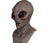 Maschera Alien Nuovo 2025 Alien Maschera Viso Maschera di Halloween Maschere Horror Realistiche Alien per Adulti Grandi Occhi Spaventosi Alien ET per Halloween Carnevale Party (D)