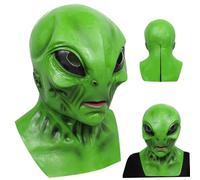 Maschera aliena con grandi occhi raccapriccianti xenomorph Halloween Maschera piena testa a testa realistica in lattice extraterrestre horror biologico con buchi di ventilazione per lo scherzo della