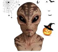 Maschera aliena realistica, divertente maschera aliena di Halloween | Maschera horror spaventosa per cosplay, maschera realistica a testa piena, maschera aliena spaventosa, Halloween