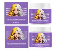 Maschera anti-giallo per capelli viola, Maschera viola per capelli biondi, Ripara e rinforza i capelli danneggiati, Balsamo secco, per donne e uomini decolorati