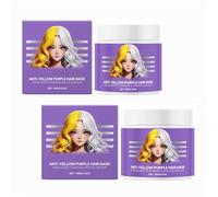 Maschera anti-ingiallimento per capelli viola, rimuove i toni gialli e condiziona il balsamo secco, cruelty-free e vegana, per capelli biondi platino e grigi/argento (2PCS)