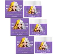 Maschera anti-ingiallimento per capelli viola, rimuove i toni gialli e condiziona il balsamo secco, cruelty-free e vegana, per capelli biondi platino e grigi/argento (3PCS)