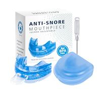 Maschera anti russamento, attrezzatura anti russamento, protezione per denti per apnea del sonno, protezione per denti russamento, aiuto al russamento, per uomini e donne (blu)