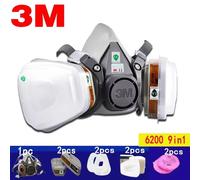 MASCHERA ANTIGAS 3M 6200 RESPIRATORE MEZZA FILTRI VERNICE SPRAY CHIMICA 17 IN 1