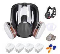 Maschera antigas con filtro, maschera antipolvere per polveri sottili, riutilizzabile, per graffiti, verniciatura, spruzzatura di colore, + 20 dischetti di cotone filtrabili, + tappi per le orecchie