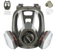 Maschera Antigas con Filtro, Maschera Respiratoria a Pieno Facciale Riutilizzabile, Mascherina Antipolvere Protettiva per Saldatura, Verniciatura, Vapori Organici, Polvere, Taglio