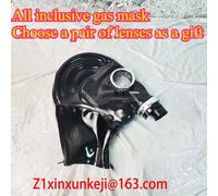 Maschera antigas in lattice personalizzata, accessori cosplay con cerniera all-inclusive, lenti gratuite, maschera antigas per il collo