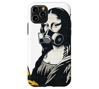 Maschera antigas Mona Lisa Street Art design graffiti Custodia per iPhone 11 Pro