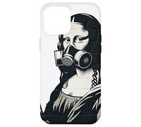 Maschera antigas Mona Lisa Street Art design graffiti Custodia per iPhone 12 Pro Max