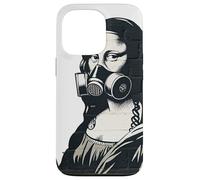 Maschera antigas Mona Lisa Street Art design graffiti Custodia per iPhone 13 Pro
