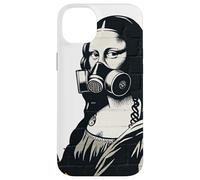 Maschera antigas Mona Lisa Street Art design graffiti Custodia per iPhone 14 Plus