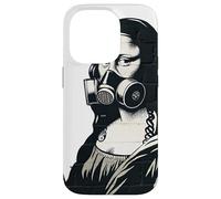 Maschera antigas Mona Lisa Street Art design graffiti Custodia per iPhone 14 Pro