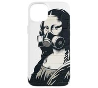 Maschera antigas Mona Lisa Street Art design graffiti Custodia per iPhone 15 Plus