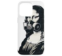 Maschera antigas Mona Lisa Street Art design graffiti Custodia per iPhone 15 Pro Max