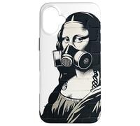 Maschera antigas Mona Lisa Street Art design graffiti Custodia per iPhone 16 Plus
