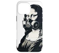 Maschera antigas Mona Lisa Street Art design graffiti Custodia per iPhone 16 Pro Max
