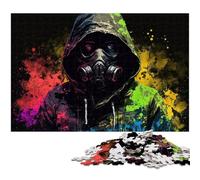 Maschera antigas, puzzle in legno da 1000 pezzi per adulti, perfetto per decorare la casa o l'ufficio, regalo di Natale ideale, 50x75CM/19,68x29,52 pollici