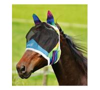 Maschera antimosche in rete con copriorecchie e imbottitura Arcobaleno Horses