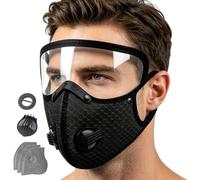 Maschera Antipolvere Con Occhiali Protettivi E Filtro Ai Carboni Attivi,Riu | Riutilizzabile Con Valvola Di Espirazione, Per Falegnameria Levigatura Verniciatura Giardinaggio