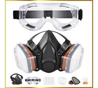 Maschera Antipolvere Riutilizzabile con Occhiali di Sicurezza Professionali 5in1