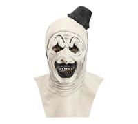 Maschera Art The Clown con Mini Cappello, Terrifier Joker Mask per Costume Halloween Carnevale Horror Killer Clown Cosplay (Maschera Clown Killer)