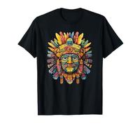 Maschera Azteca Colorata con Copricapo piumato Maglietta