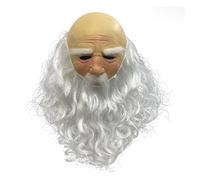 Maschera Babbo Natale - Maschera in lattice Babbo Natale, Babbo Natale con barba bianca liscia | Cappellini da costume traspiranti per amici, avventure natalizie di carnevale.