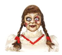 Maschera bambola assassina halloween in pvc alta qualità