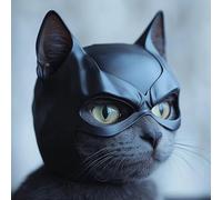 Maschera Batcat 3D da vichingo, Maschera divertente nera da pipistrello per gatti, costume per Halloween o divertimento quotidiano