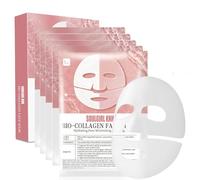 Maschera Bio Collagene Viso Coreana, 5 Pezzi Bio Collagen Real Deep Mask, Maschera Collagene Viso, Idratazione Profonda, Ridurre le Linee Sottili Anti-Invecchiamento
