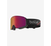 Maschera Bollé Nevada nero con lente a specchio Volt Ruby viola