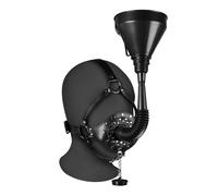 Ouch! Xtreme Open Mouth Gag Head Harness with Funnel Black