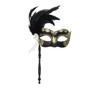 Maschera Carnevale Donna Adulti, Maschere Veneziane con Bastone Ideale Mezzo Viso per Venezia e Il Fantasma dell'Opera